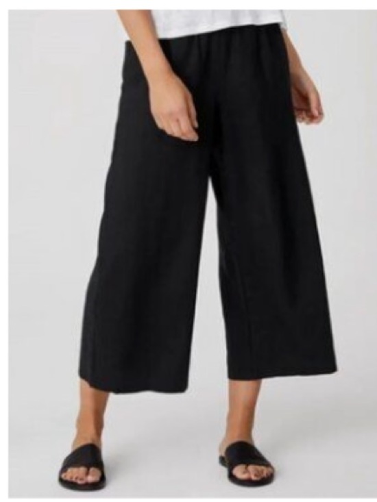 Eileen Fisher Pants - Eileen Fisher Organic Linen Wide Leg Capris Sz Medium